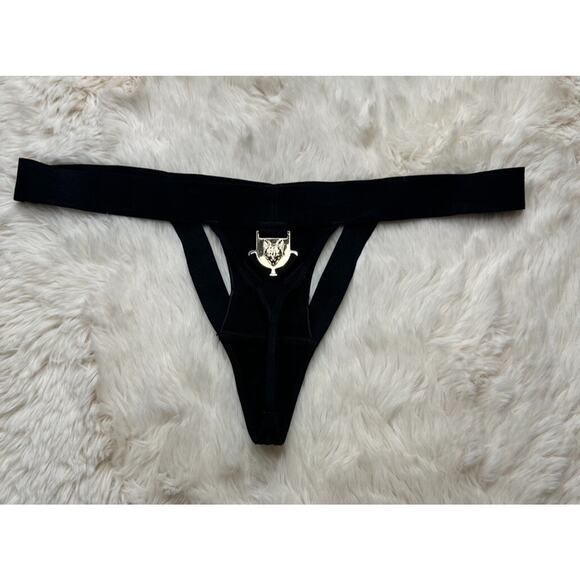 Honey Birdette WATSON🐺🖤 Black and Gold Thong Small